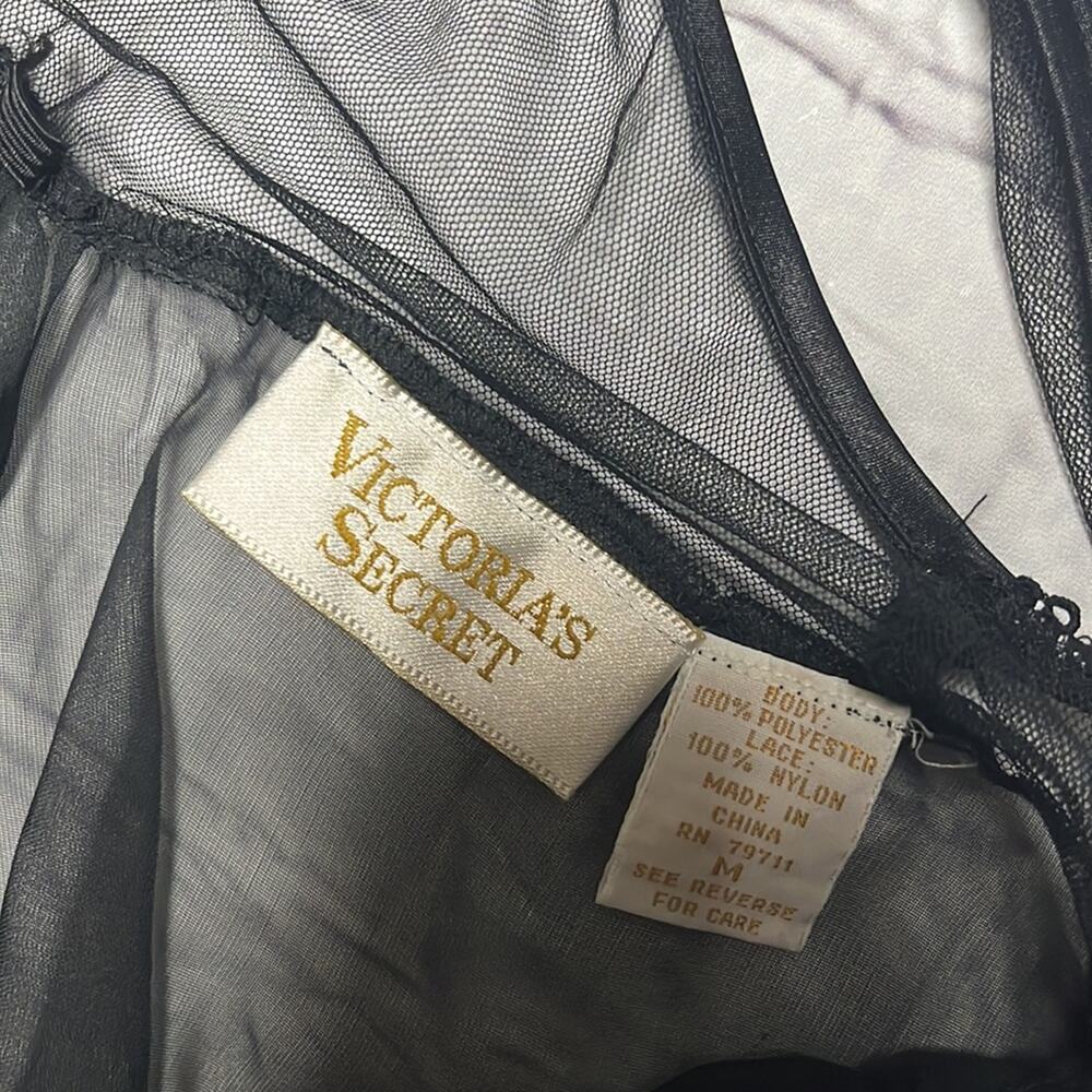 Vintage Victoria’s Secret Gold Label Sleepwear Slip Sheer Lingerie Beaded M - Picture 2 of 3